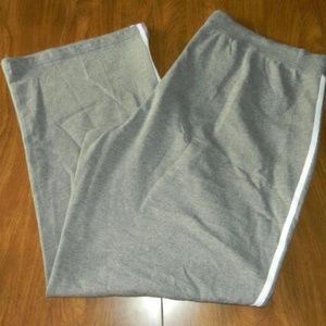 SJB Active 3X Gray White Stripes Sweat Pants NWT